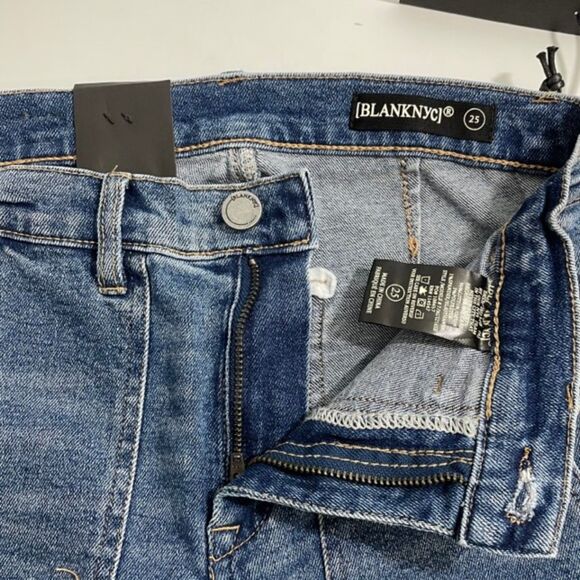 NWT Blank NYC Utility Carpenter Jeans Size 25 Cropped Straight Leg Denim‎ Blue - Picture 4 of 9